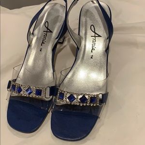 Blue Rhinestone Heels